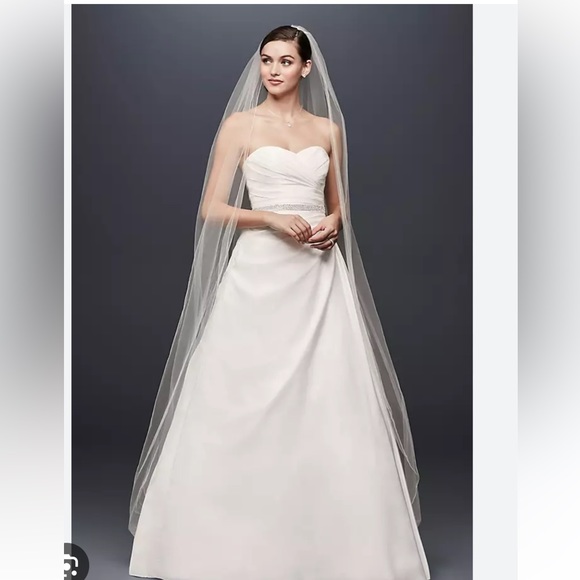 A- line taffeta sweetheart strapless wedding gown David Bridal style WG3243. - Picture 8 of 8